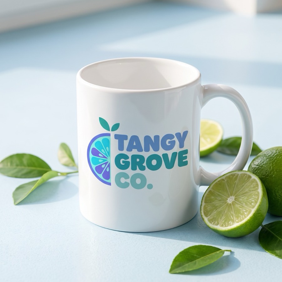 Ceramic mug with a logo