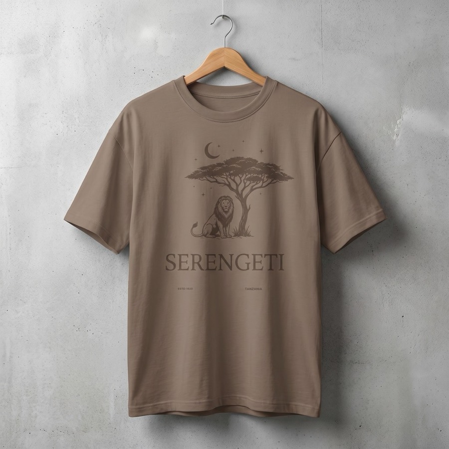 T-shirt on a hanger with a printed logo