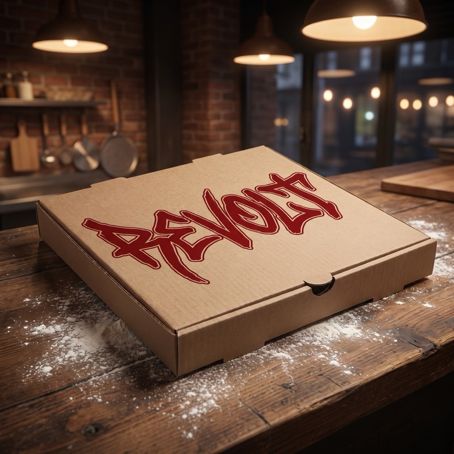 Pizza box with a printed logo