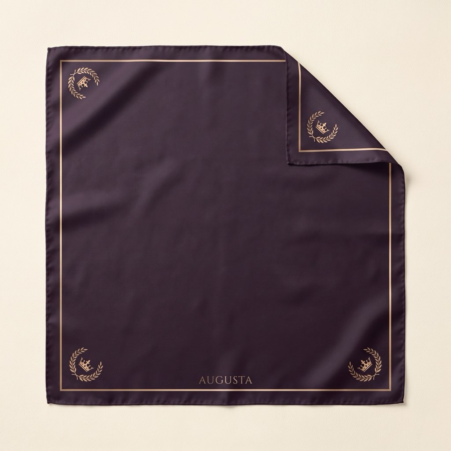 Silk scarf with a logo pattern